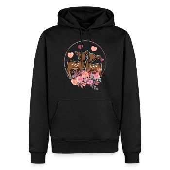 Chevreuil faon rennes cadeau femmes hommes enfants - Sweat à capuche Premium bio Homme - noir - Devant - Nico (187cm)