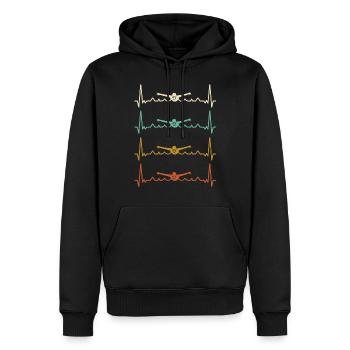 Lustiger Schwimmer Spruch - Schwimmen - Männer Premium Bio Hoodie - Schwarz - Vorne - Nico (187cm)