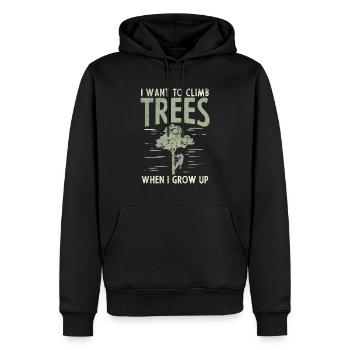 Cadeau de grimpeur d'arbre - Sweat à capuche Premium bio Homme - noir - Devant - Nico (187cm)
