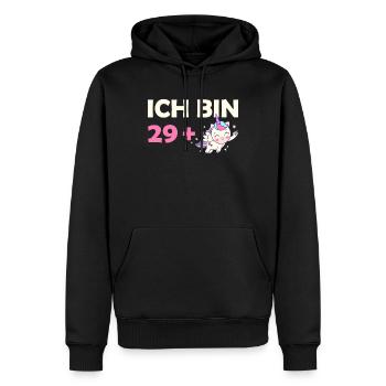 Ich bin 29 Plus 30. Geburtstag Einhorn - Männer Premium Bio Hoodie - Schwarz - Vorne - Nico (187cm)