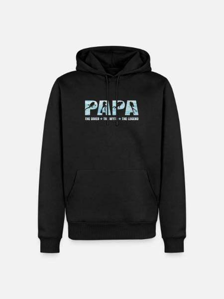 Papá buzo mito leyenda padre regalo - Sudadera con capucha prémium ecológica para hombre - negro