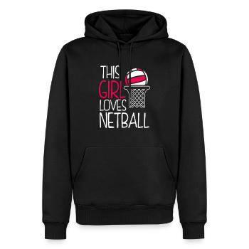 Dieses Mädchen liebt Netzball - Männer Premium Bio Hoodie - Schwarz - Vorne - Nico (187cm)