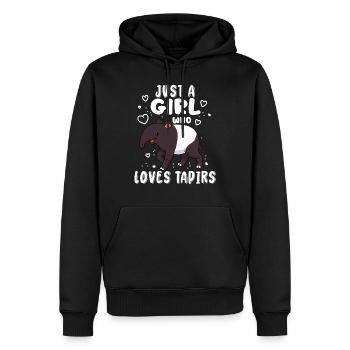Tapir Shirt Damen Tapir Geschenk Schabracken-Tapir - Männer Premium Bio Hoodie - Schwarz - Vorne - Nico (187cm)