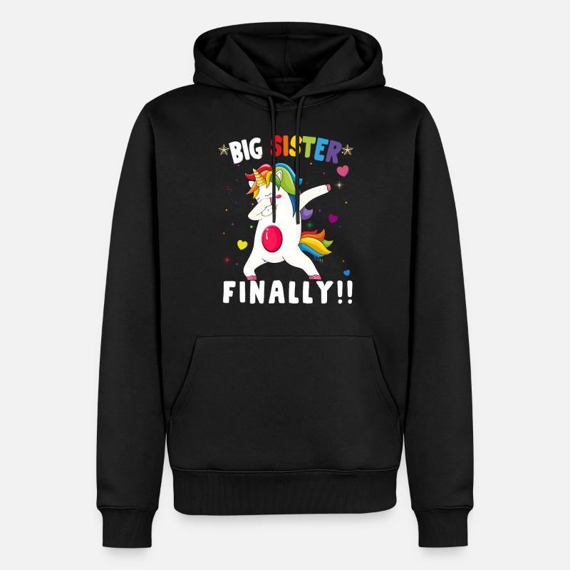 GROSSE SCHWESTER ENDLICH - Männer Premium Bio Hoodie - Schwarz