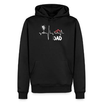 Microphone heartbeat musician singer singer dad tee - Men’s Premium Organic Hoodie - black - Front - Nico (187cm)