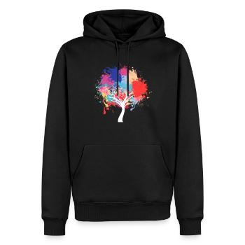 Éclaboussures de peinture d'arbre de protection de l'environnement - Sweat à capuche Premium bio Homme - noir - Devant - Nico (187cm)