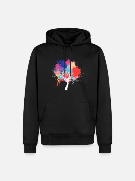 Environmental protection tree paint splash - Men’s Premium Organic Hoodie - black