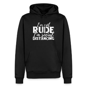 I'm not rude I'm social distancing - Männer Premium Bio Hoodie - Schwarz - Vorne - Nico (187cm)