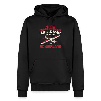 Avion télécommandé RC Avion - Sweat à capuche Premium bio Homme - noir - Devant - Nico (187cm)