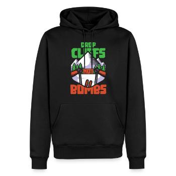 Les falaises de ski drop pas des bombes - Sweat à capuche Premium bio Homme - noir - Devant - Nico (187cm)