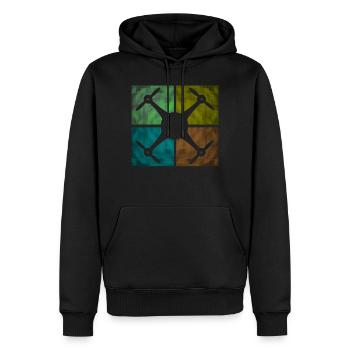 Pilote de drone Drojne Quadrocopter - Sweat à capuche Premium bio Homme - noir - Devant - Nico (187cm)