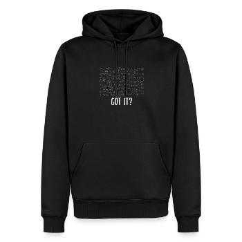 Vous avez les équations physiques? - Sweat à capuche Premium bio Homme - noir - Devant - Nico (187cm)