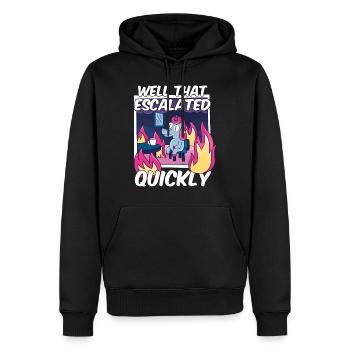 That escalated quickly meme unicorn funny - Men’s Premium Organic Hoodie - black - Front - Nico (187cm)