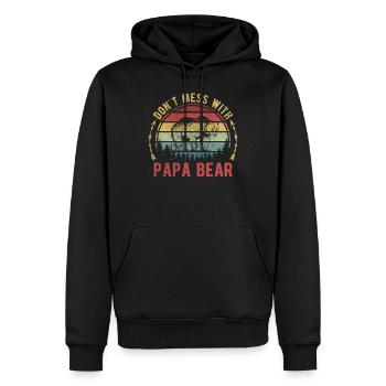 Ne salissez pas avec le cadeau drôle de fête des pères Papa Bear - Sweat à capuche Premium bio Homme - noir - Devant - Nico (187cm)