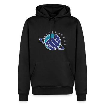 Planet Ball - Männer Premium Bio Hoodie - Schwarz - Vorne - Nico (187cm)