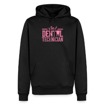 Dentiste dentaire technicienne dentaire - Sweat à capuche Premium bio Homme - noir - Devant - Nico (187cm)