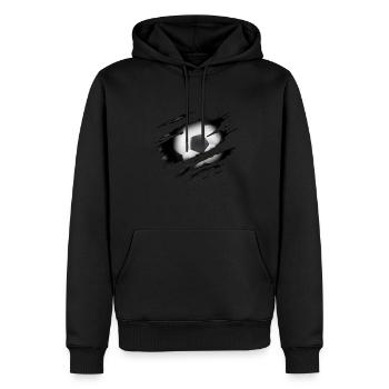 Fußball Trikot Fußballer Fussball Junge Kinder - Männer Premium Bio Hoodie - Schwarz - Vorne - Nico (187cm)