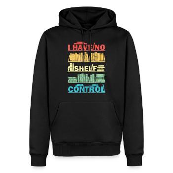 Shelf Control Buch Bücherwurm Lesen - Männer Premium Bio Hoodie - Schwarz - Vorne - Nico (187cm)
