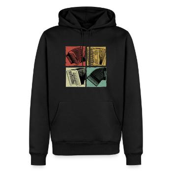 Accordéon rétro - Sweat à capuche Premium bio Homme - noir - Devant - Nico (187cm)