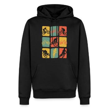 Mountain bike vintage MTB retro cycling - Men’s Premium Organic Hoodie - black - Front - Nico (187cm)
