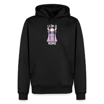 Lama Mama Lama - Männer Premium Bio Hoodie - Schwarz - Vorne - Nico (187cm)