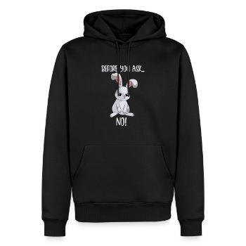 Bunny Befor you ask ... NO funny rabbit - Men’s Premium Organic Hoodie - black - Front - Nico (187cm)