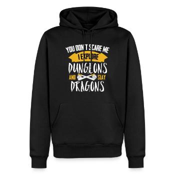 Rpg Dungeon Fantasy Cubes d20 Chemise cadeau - Sweat à capuche Premium bio Homme - noir - Devant - Nico (187cm)