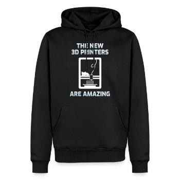 impression en 3D - Sweat à capuche Premium bio Homme - noir - Devant - Nico (187cm)