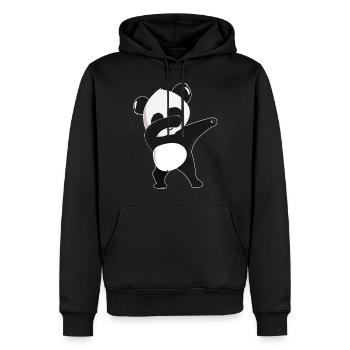 dabbing Panda - tanzender Pandabär Geschenkidee - Männer Premium Bio Hoodie - Schwarz - Vorne - Nico (187cm)