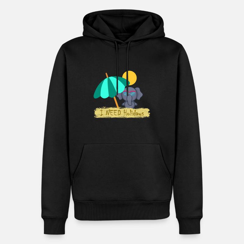 Éléphant - Sweat à capuche Premium bio Homme - noir