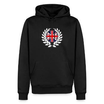 Great Britain GB laurel wreath - Men’s Premium Organic Hoodie - black - Front - Nico (187cm)