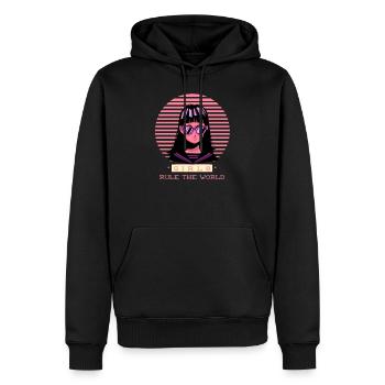 GIRLS RULE THE WORLD - Männer Premium Bio Hoodie - Schwarz - Vorne - Nico (187cm)