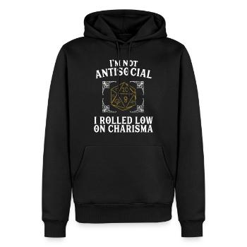 Funny Rpg Saying - D20 Cube Gift Shirt - Men’s Premium Organic Hoodie - black - Front - Nico (187cm)