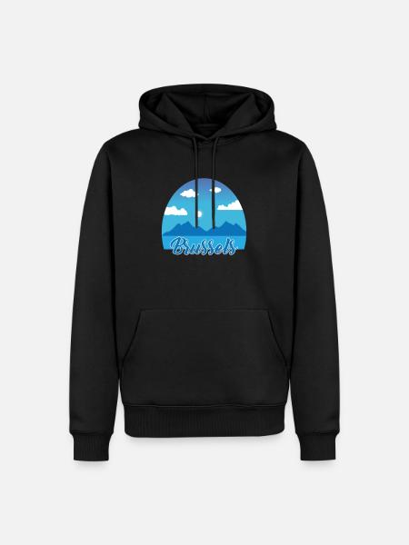 Brussels dream vacation in blue - Men’s Premium Organic Hoodie - black