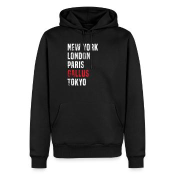 Gallus Design shirt hoodies - Männer Premium Bio Hoodie - Schwarz - Vorne - Nico (187cm)