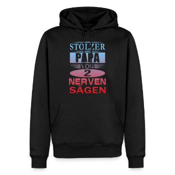 Stolzer Papa Nervensägen Vatertag Geschenk Lustig - Männer Premium Bio Hoodie - Schwarz - Vorne - Nico (187cm)