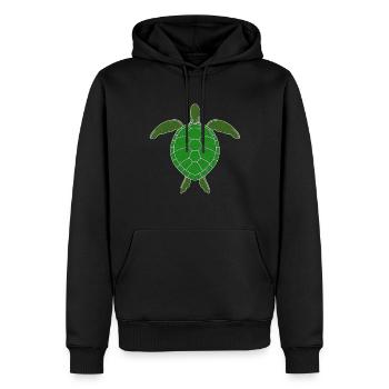 Tortue - Sweat à capuche Premium bio Homme - noir - Devant - Nico (187cm)