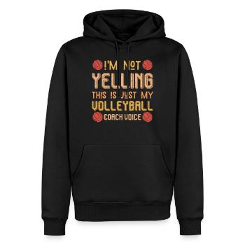 Volleyball Coach Voice - Männer Premium Bio Hoodie - Schwarz - Vorne - Nico (187cm)