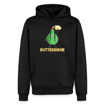 Butterbirne Lustiges Obst Butter Birne Geschenk - Männer Premium Bio Hoodie - Schwarz - Vorne - Nico (187cm)
