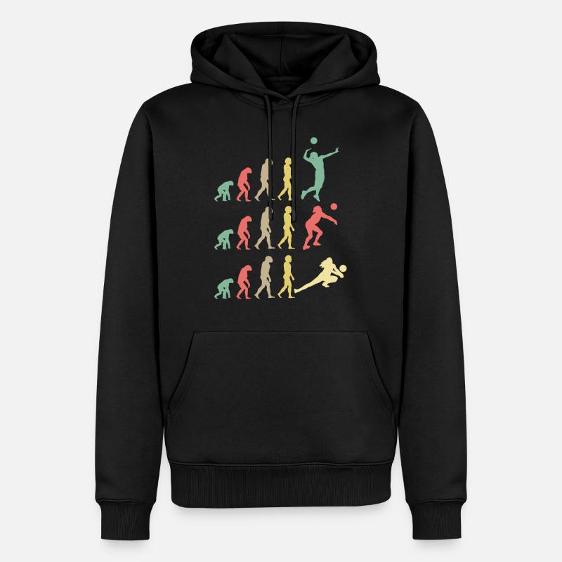 Evolution du volleyball - Sweat à capuche Premium bio Homme - noir