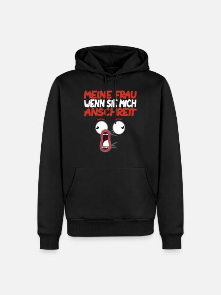 ehefrau ehemann spruch lustig - Männer Premium Bio Hoodie - Schwarz