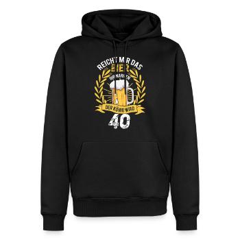 Reicht Mir Das Bier Ihr Narren 40 Jahre Geburtstag - Männer Premium Bio Hoodie - Schwarz - Vorne - Nico (187cm)