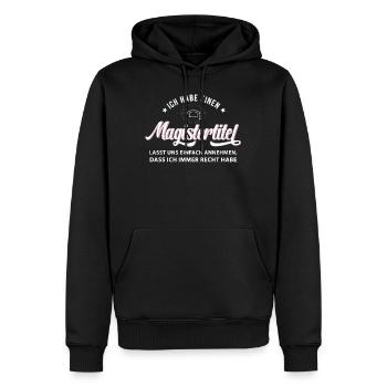 Magister chapeau Proverbe Sponsion Diplôme de maîtrise - Sweat à capuche Premium bio Homme - noir - Devant - Nico (187cm)
