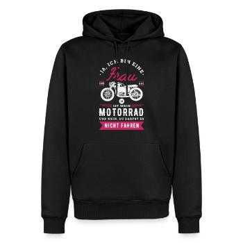 Motorrad Motorräder Bikerin Geschenkidee - Männer Premium Bio Hoodie - Schwarz - Vorne - Nico (187cm)