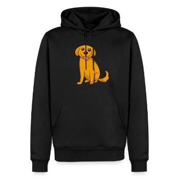 photo de chien mignon sans texte - Sweat à capuche Premium bio Homme - noir - Devant - Nico (187cm)