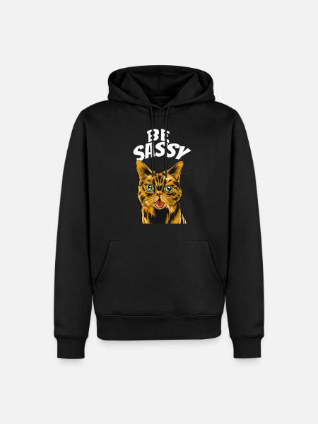 chat effronté être effronté - Sweat à capuche Premium bio Homme - noir