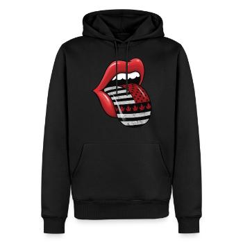 Canada Day Kiss Me Ich bin Canadian Lips Tongue USA - Männer Premium Bio Hoodie - Schwarz - Vorne - Nico (187cm)