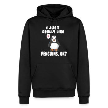 pinguin pinguine pinguinliebhaber - Männer Premium Bio Hoodie - Schwarz - Vorne - Nico (187cm)