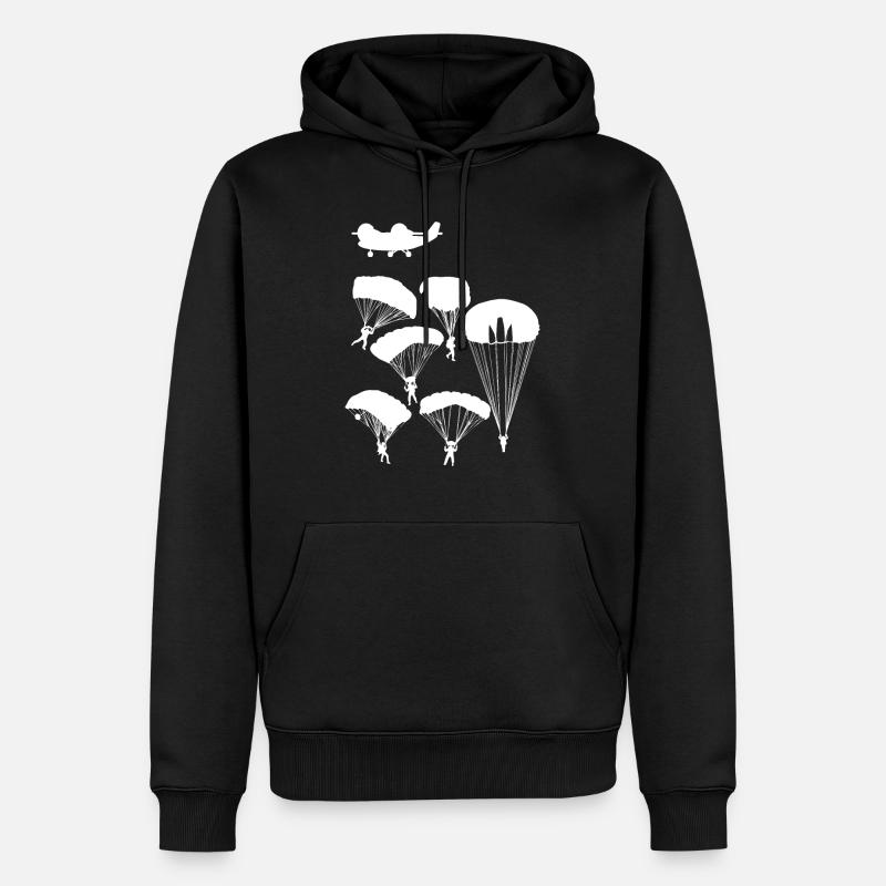 Parachutistes - Sweat à capuche Premium bio Homme - noir