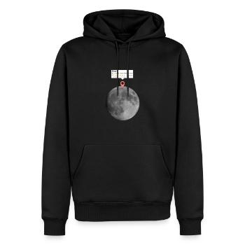 Été sur la lune - Sweat à capuche Premium bio Homme - noir - Devant - Nico (187cm)